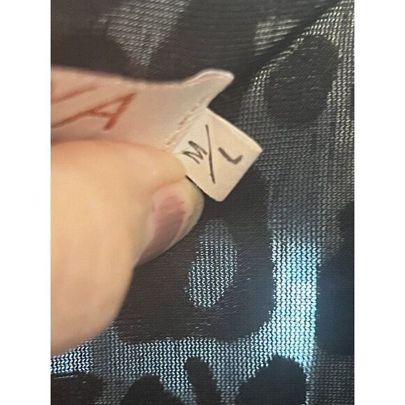 Maya Y2K Hitched Hem Dress M L Cheetah Sheet Black Sleeveless Bubble Puff     F - Picture 7 of 10